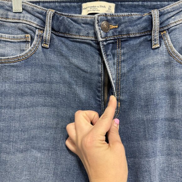 Abercrombie & Fitch Jeans Womens 30 Blue Ultra High Rise Flare Denim Stretch - Picture 4 of 13